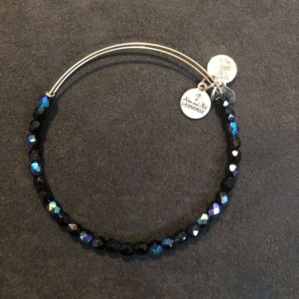 Alex and Ani Black Swarovski Crystal Bangle.